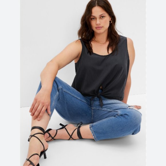 Gap TENCEL Lyocell Cropped Knot Tank Top size M - Picture 9 of 13